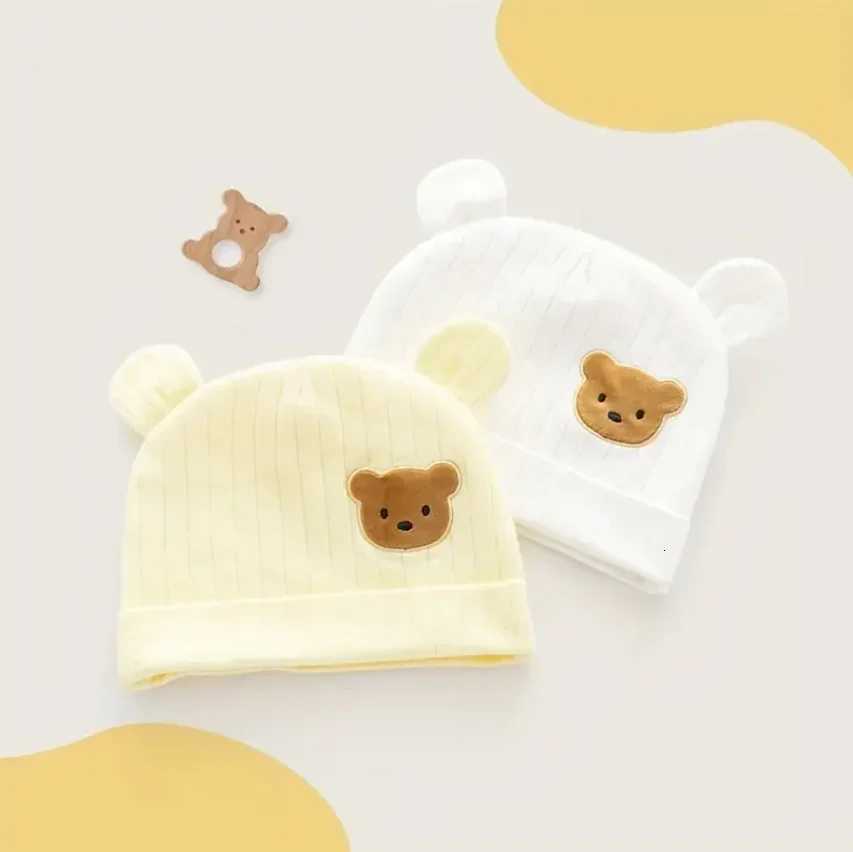 Toddler Boys Knit Beanie with Adorable Bear Ears 100 Cotton Snap Closure Winter Hat for Autumn Winter Soft Warm Cozy CapL251024