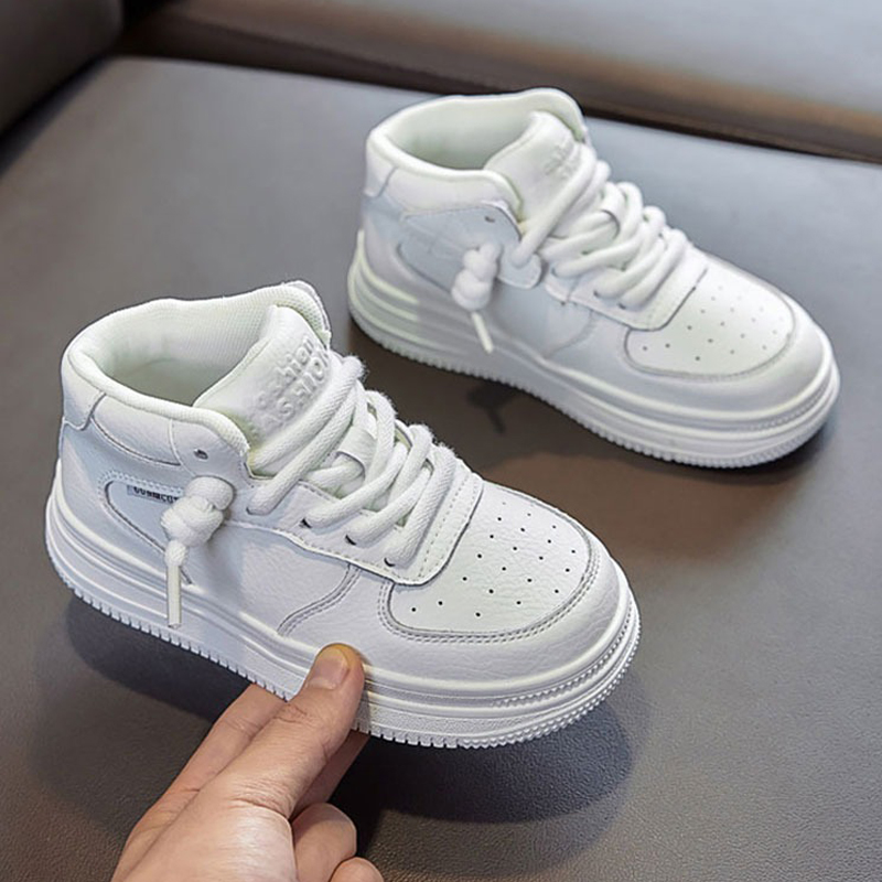 Kids Basketball Shoes for Boys High Top Board Shoes Girls White Black Brown Walkfashion Sneakers Children Footwear Shoes Sizes US9C-US5Y W1142