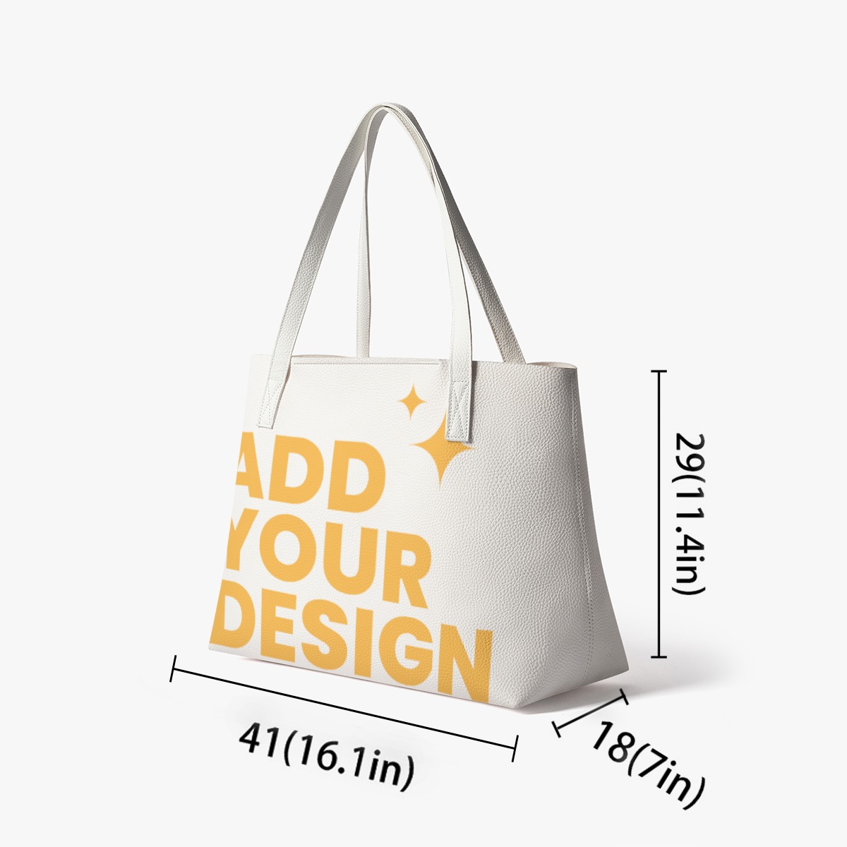DHgatepod Fashion PU Leather Tote Bag - Waterproof Large Capacity Laptop Bag for Women, 29x41x18cm