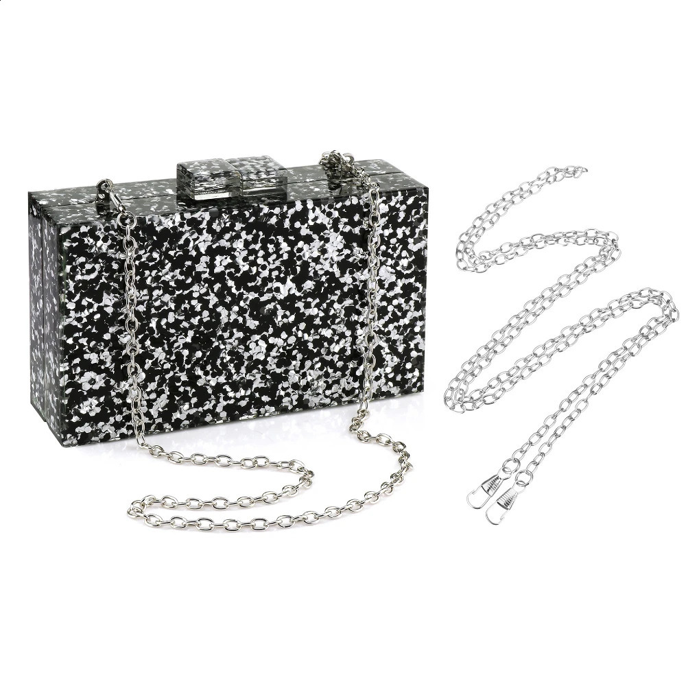Women Handbags Evening Banquet Party Clutch Bag Rectangle Multicolor Geometric Trend ed Acrylic Bags Chain Crossbody Bag 251023CJ