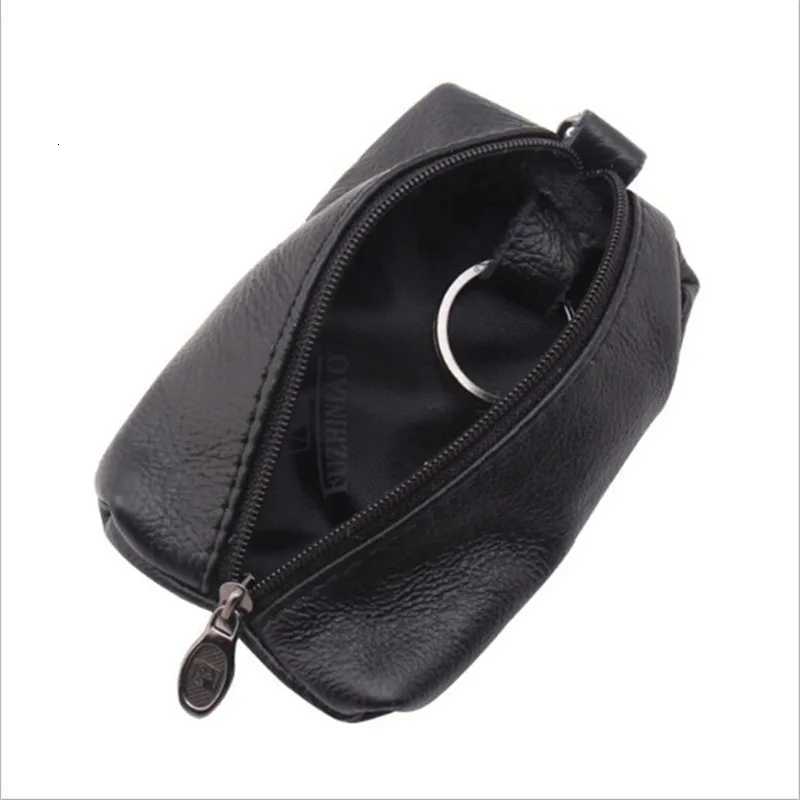 Genuine Leather Man Key Wallets Short Women Men Key Holders Keys Organizer Zipper Car Key Chain Wallet Keychain Housekeeper Z251023