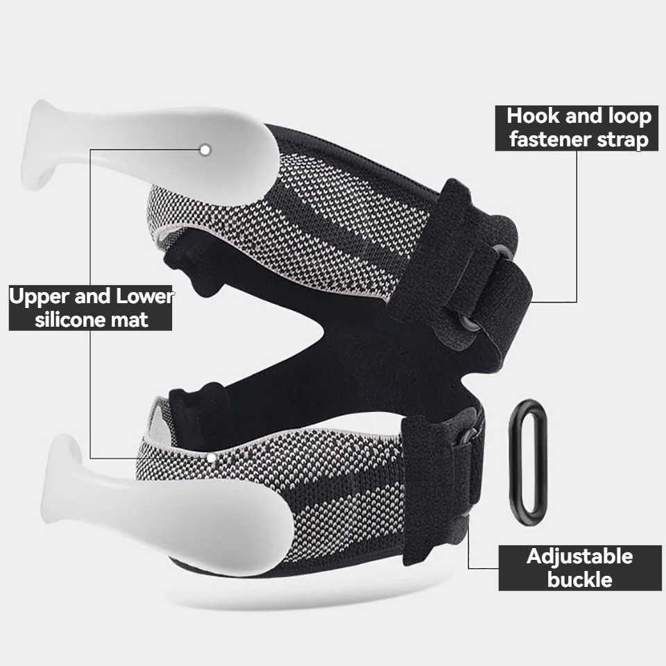 GTUBIKE 1PCS Upgraded With Double Patella Straps Anti Slip Silicone Sports Knee Pads That Are Adjustable StableShockAbsorbingW251024