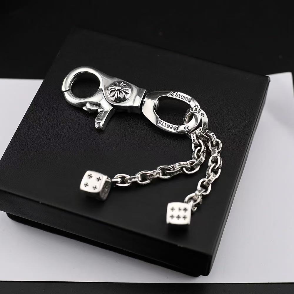 Designer Chrome Cross key Ring luxury key leather Keychain Fashion charm Dice Chain Key Chain Retro Cross Pendant Bag Chain Man Women high-quality Car Key Jewelry Gift