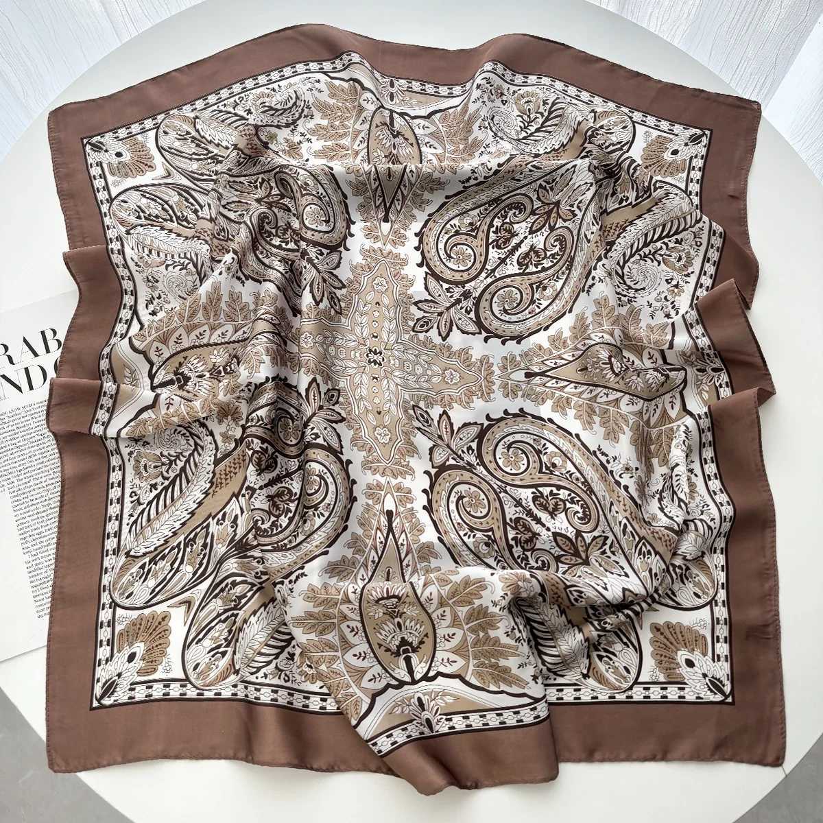 Print Shl Square Scarf for Wen Soft Satin Neckerchief Fem Hair Bands Ribbon band Bandana Y251024