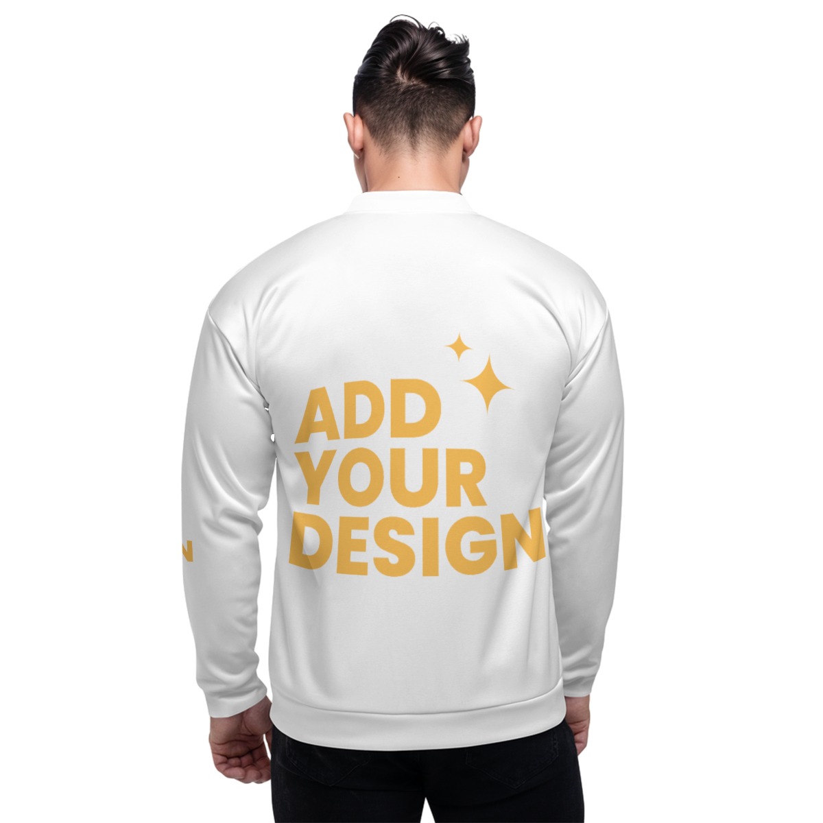 DHgatepod Unisex All-Over Print Bomber Jacket - 210GSM Wool-Blend Classic Aviator Coat with Side Pockets