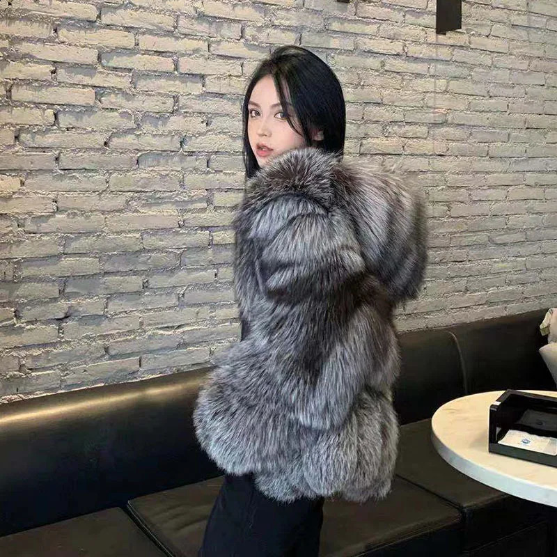 Womens Clothing Winter Arrivals Korean Style Fur Coats Faux Hooded Warm Fashionable Jacket Women 251018