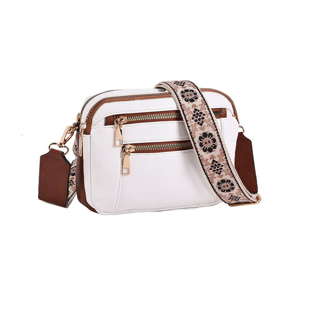New Versatile Casual PU Women's Simple High-end Shoulder Large Capacity Wide Strap Crossbody Bag Trendy