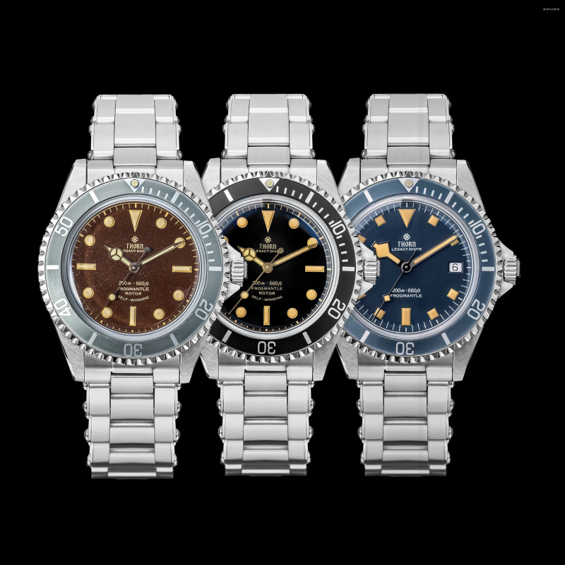 Wristwatches THORN T023 40mm Men Watch 36L Stainless Steel PT5000 Automatic Movement Mechanical Sapphire 200m Waterproof Writwatch