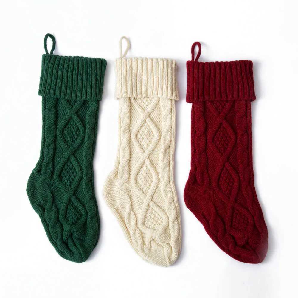 3 Pairs Christmas Stockings Soft Large Custom Name Family Christmas Stocking for Fireplace Xmas Holiday Party Decoration Holiday J251024