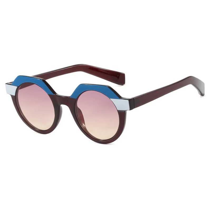 Ins Popular Fashion Round Women Punk Sunglasses Retro Rivets Men Trending Sun Glasses Gradient Shades UV400T251024