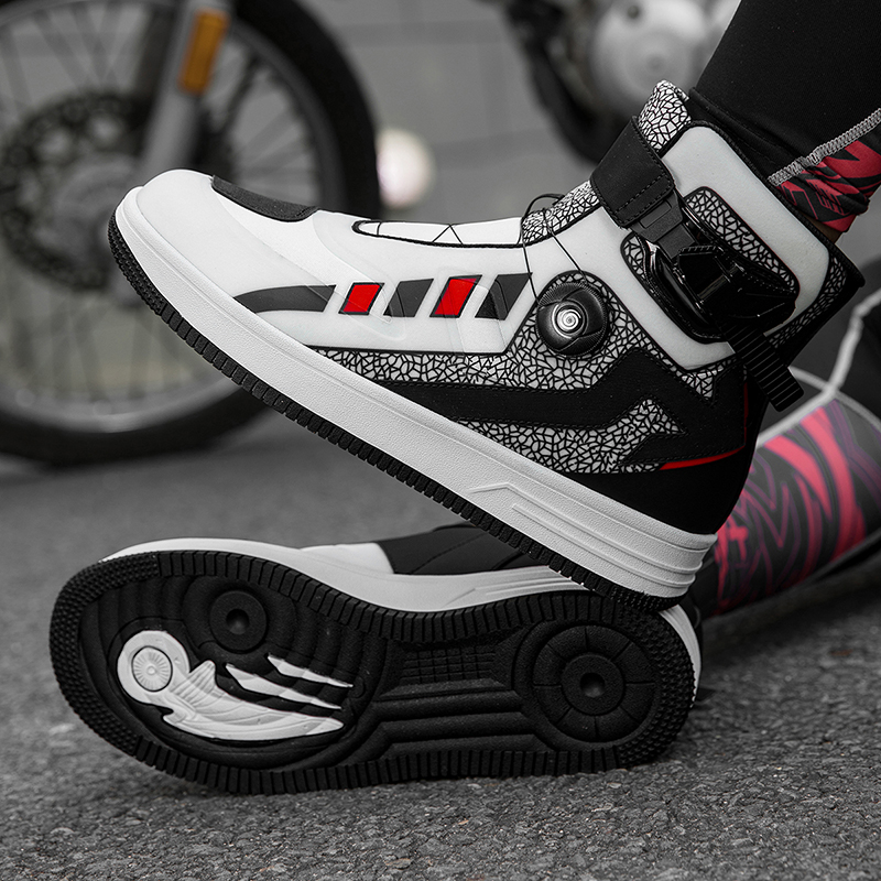 Unisex Motorcycle Riding Shoes Four Seasons Offroad Short Boots for Racing & Travel Non-Slip Wear-Resistant with Reinforced Protective Design Essentia