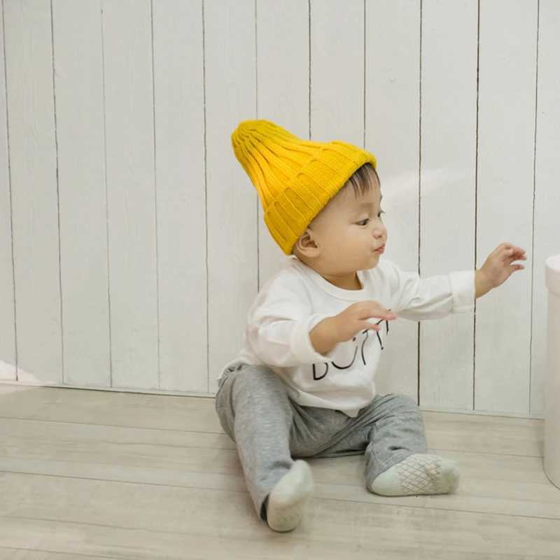 Solid Color Baby Skullies Beanie Winter Warm Kids Knitted Hat 14year Boy Girl Children Pullover Cap Thick Woolen Crochet BonnetL251024