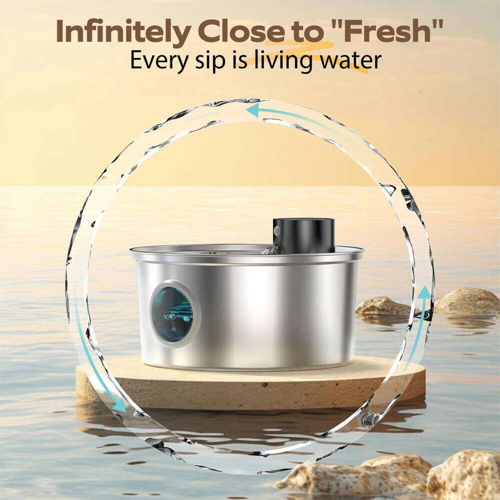 designer brand L Recharge V USB Automatic Sensor Stainless Steel Cat Dog Water Fountain Multiple Pet Drinking Bowls
