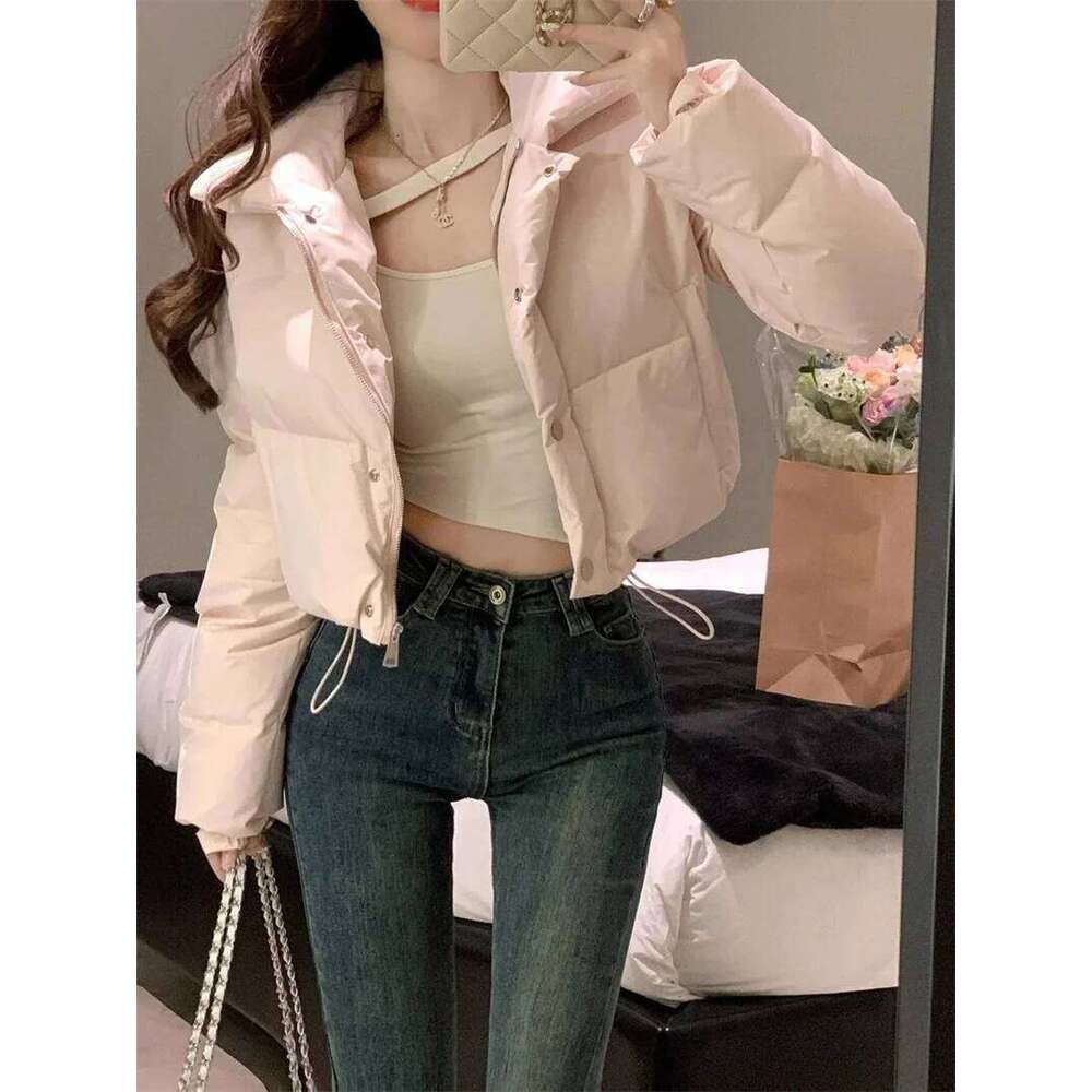 Light Pink A-Liber Cotton For Women And Short 2025 Winter New Item Loose Korean Version Bread Trendy Jacket