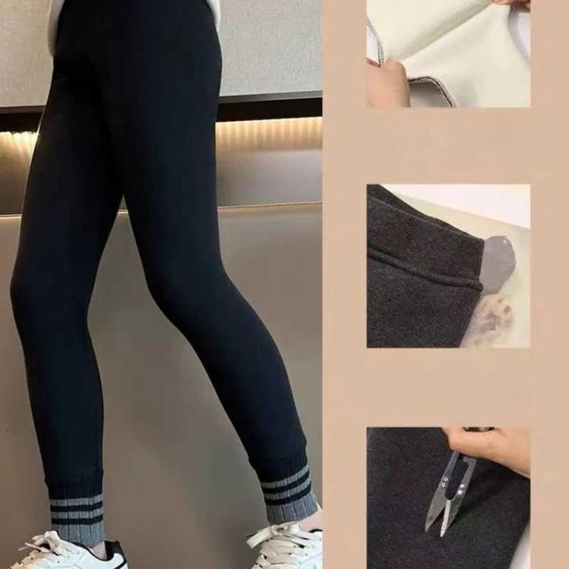 Fall Kid Solid Thin Tight Sweatpant Winter Girl Fleece Warm Leggings Toddler Skinny Cropped Trousers 2y Child Ankle Length PantT251024