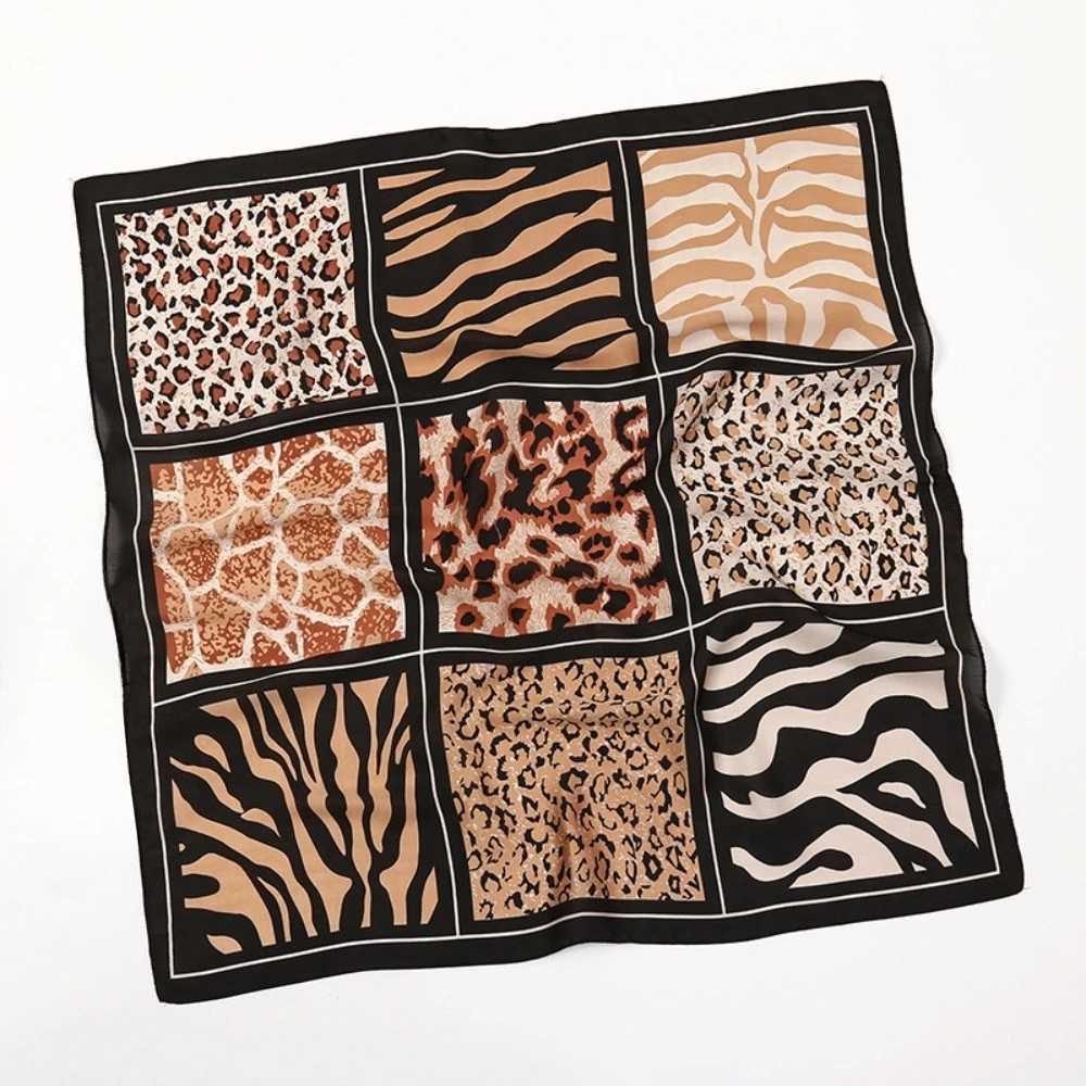 Ninegrid Leopard Print Scarf Men Wen Autumn Winter Imitation Silk Scarf Clothes Bags Accories Scarfs Shl scarf Y251024