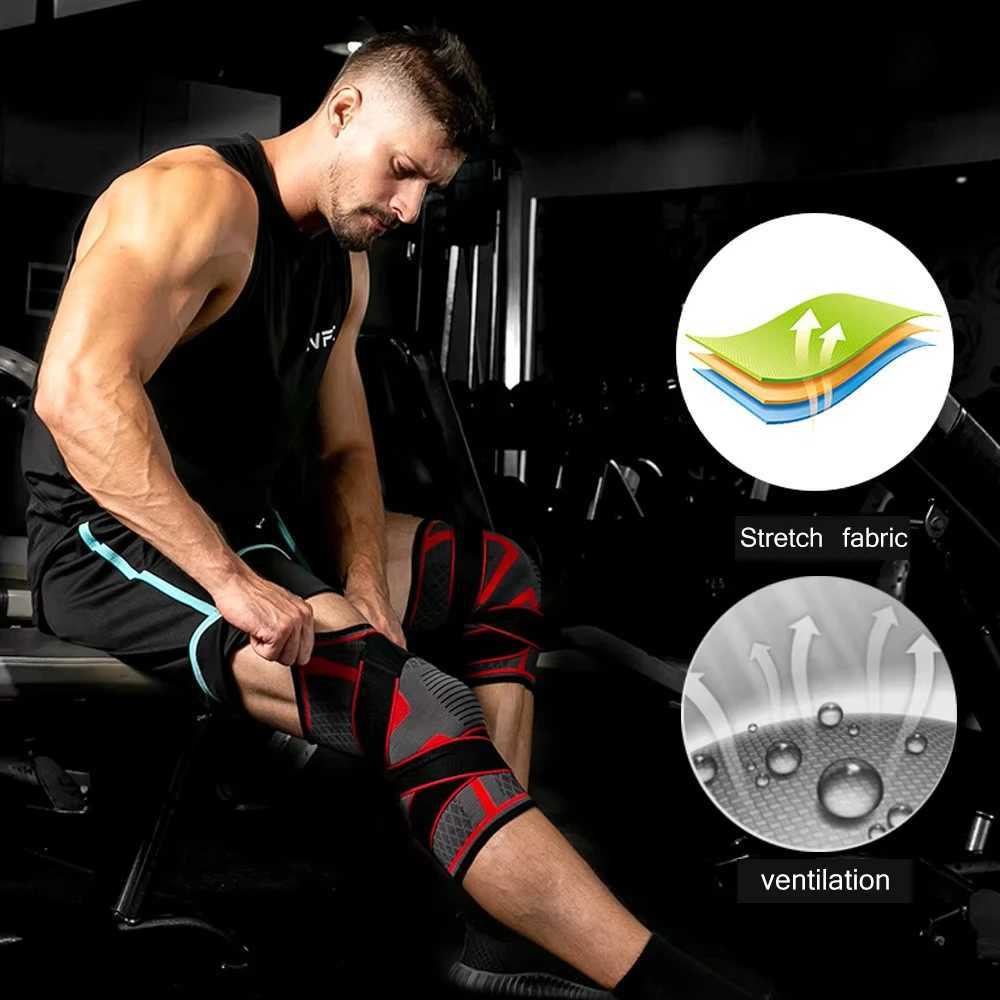 1pc Sports Fitness Knee Pads Support Bandage Braces Elastic Nylon Sport Compression Sleeve for BasketballW251024