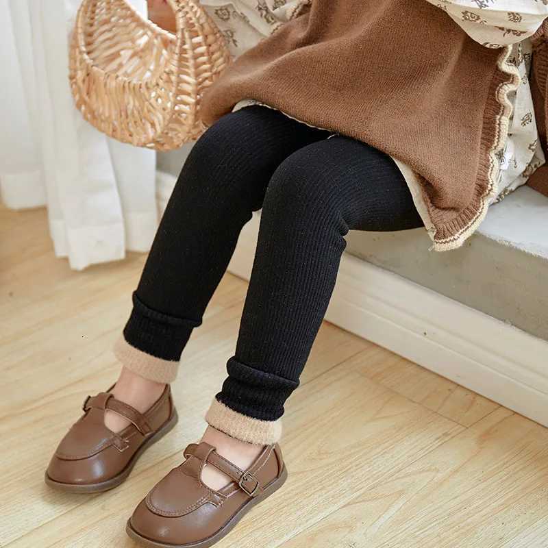 Kids Thermal Leggings Girls FleeceLined Thickened Cotton Pants Autumn Winter Warm Versatile Base Layer OuterwearT251024