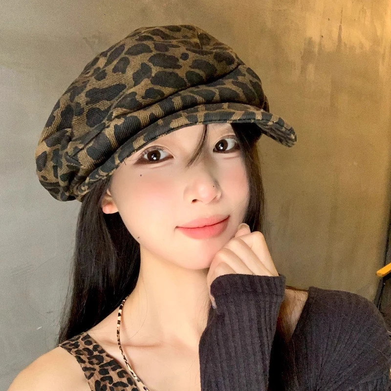 Irregular Ink Splashing Print Berets for Women Spring and Autumn Travel Versatile Casual Show Face Small Retro sboy Hat 251023