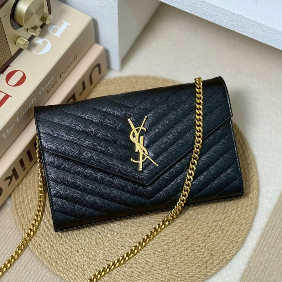 Designer bag shoulder bag yslcross bag luxury bag handbag classic caviar envelope bag chain mini wallet