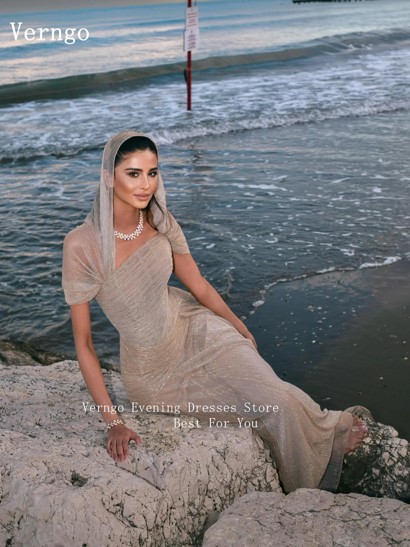 Verngo Shiny Off The Shoulder Evening Dress Elegant A Line Formal Occasion Dresses Celebrity Pleated Party Gowns Customized 251023