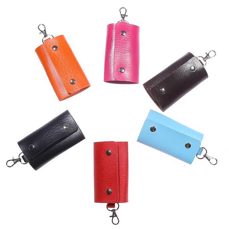 Women Men PU Leather Car Key Holders Keys Organizer Key Wallets Car Keychain Leather Housekeeper Key Wallet Cover 7Colors Z251023