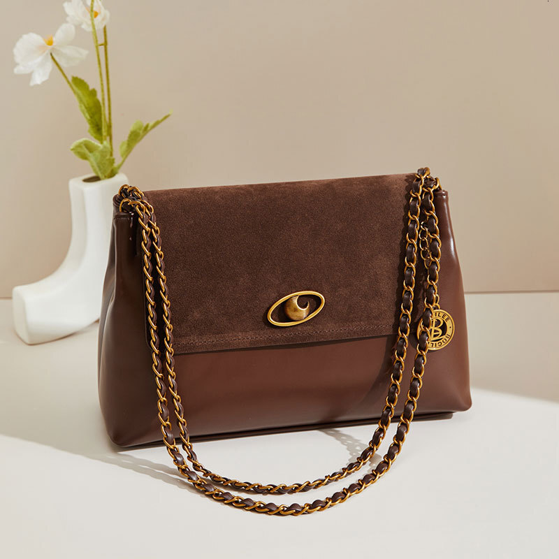Autumn and Winter New Matte Designer Bag Fashion Large Capacity Luxury Handbag Suede Leather Splicing Office Commuter Tote Bag Women's Shoulder B