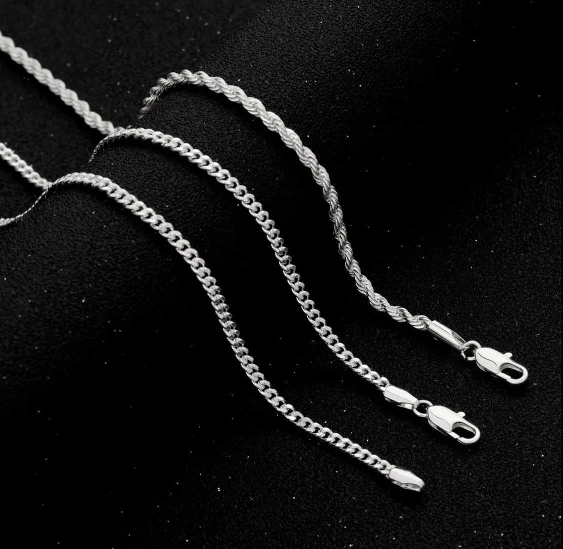 Fashionable Double Chain Set Cross Unisex 3mm Layered Cuban Chain Necklace Set Minimalist Jewellery Gift 2024 Inches GiftXJ251024