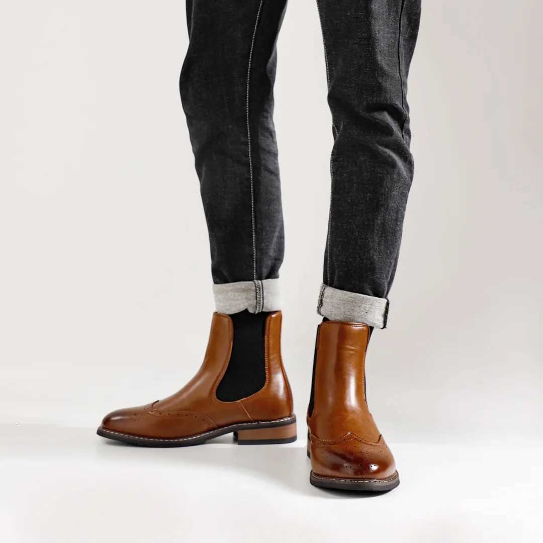 Soft Leather Men Chelsea Boots Ankle Boots Comfortable Men Boots W251024