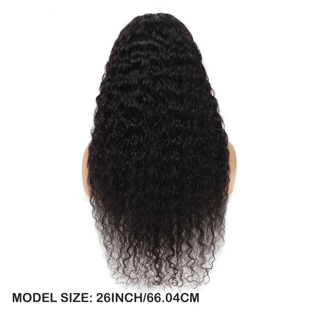 Brazilian Virgin Human Lace Front 13x4 Water Wave 150% Density Wigs with Baby Hair - Pre-Plucked Frontal Wig for Dark Beige, Curly Hairline No Glue/Ad