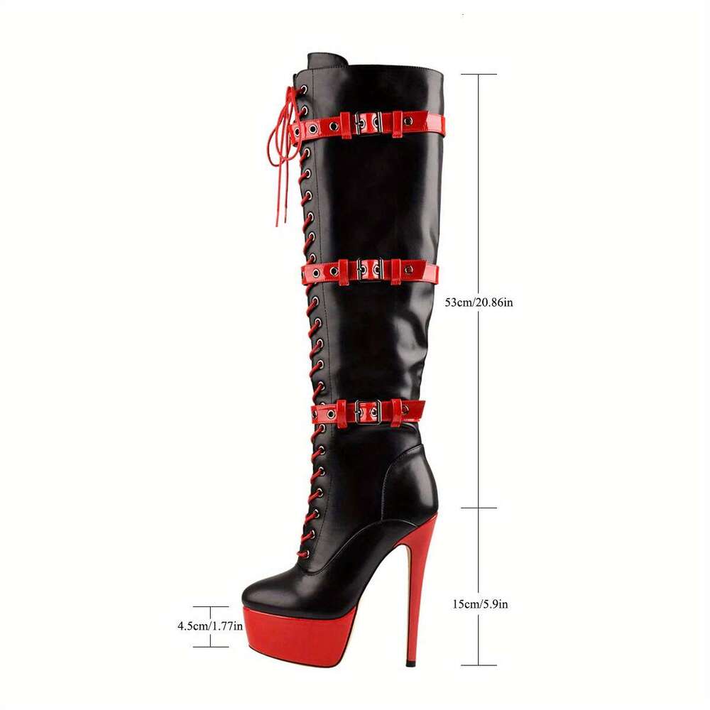 Stiletto Heel Color Blocked Knee High Boots