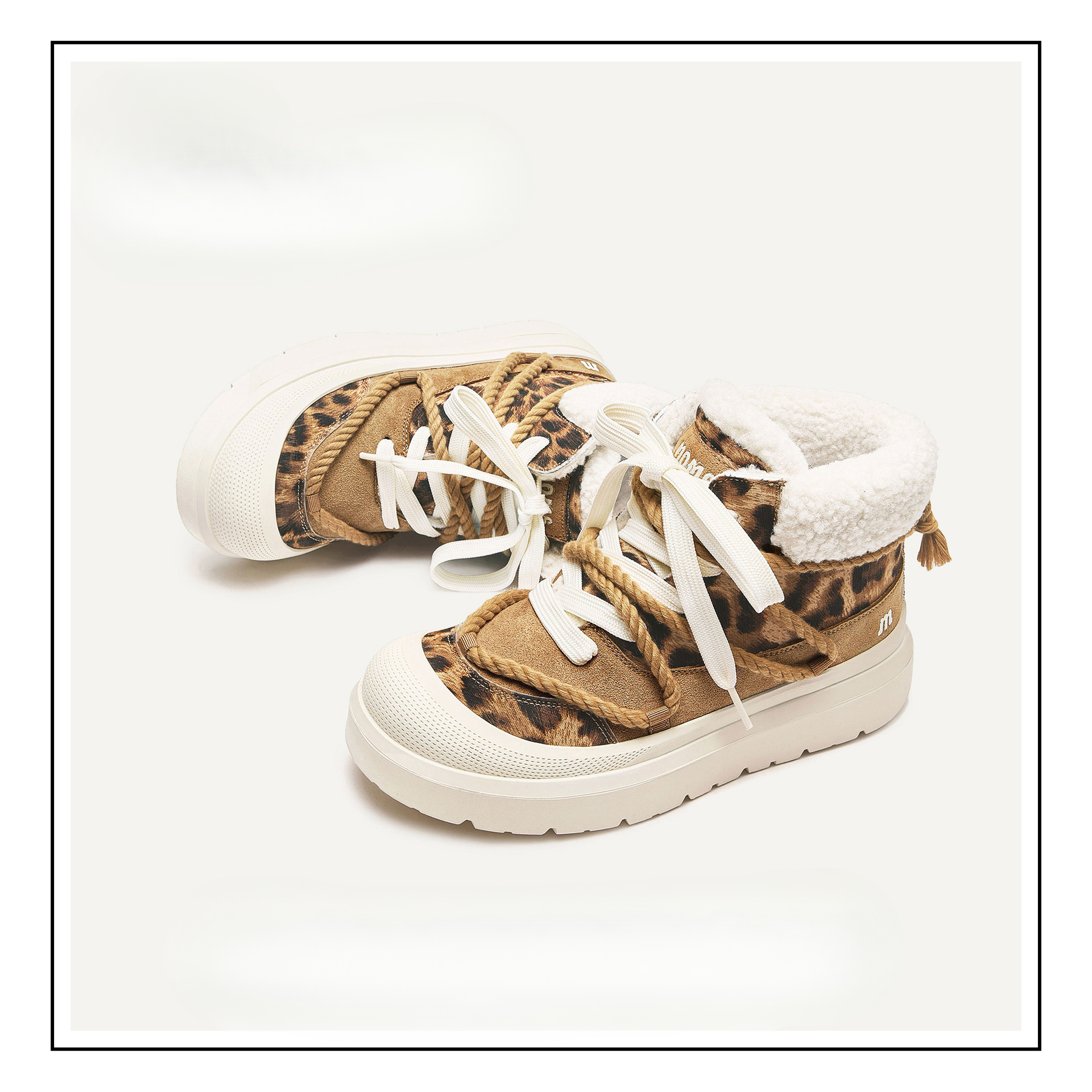 Designer boots thickened autumn and winter new luxury boots warm cotton shoes short snow boots neutral leopard print snow boots