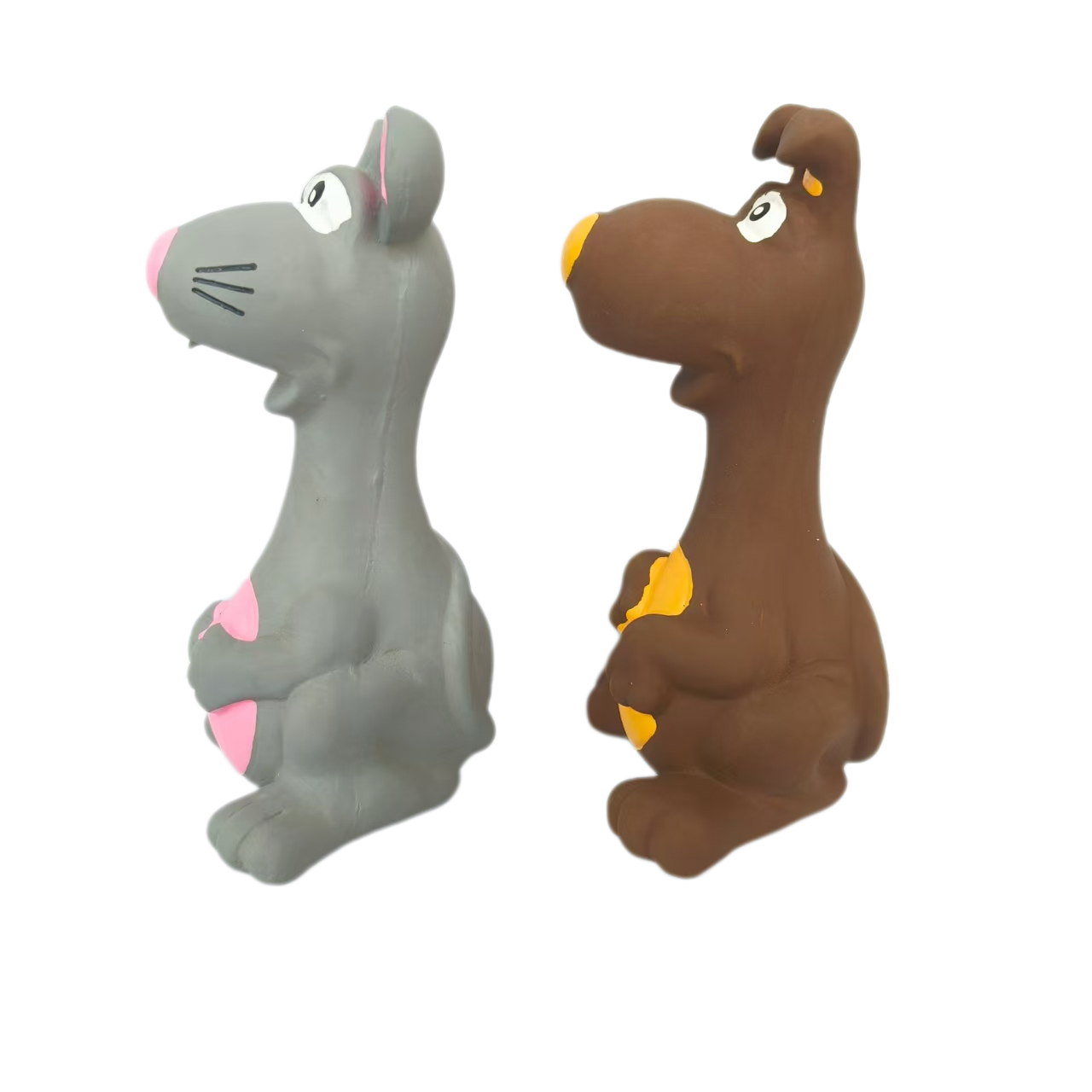 Rubber Squeaky Chewy Dog Toy Soft Natural Latex Screaming Sound Interactive Mouse Dog Toys with Bright Colors for Small and Medium Dogs 4pcs/Pack