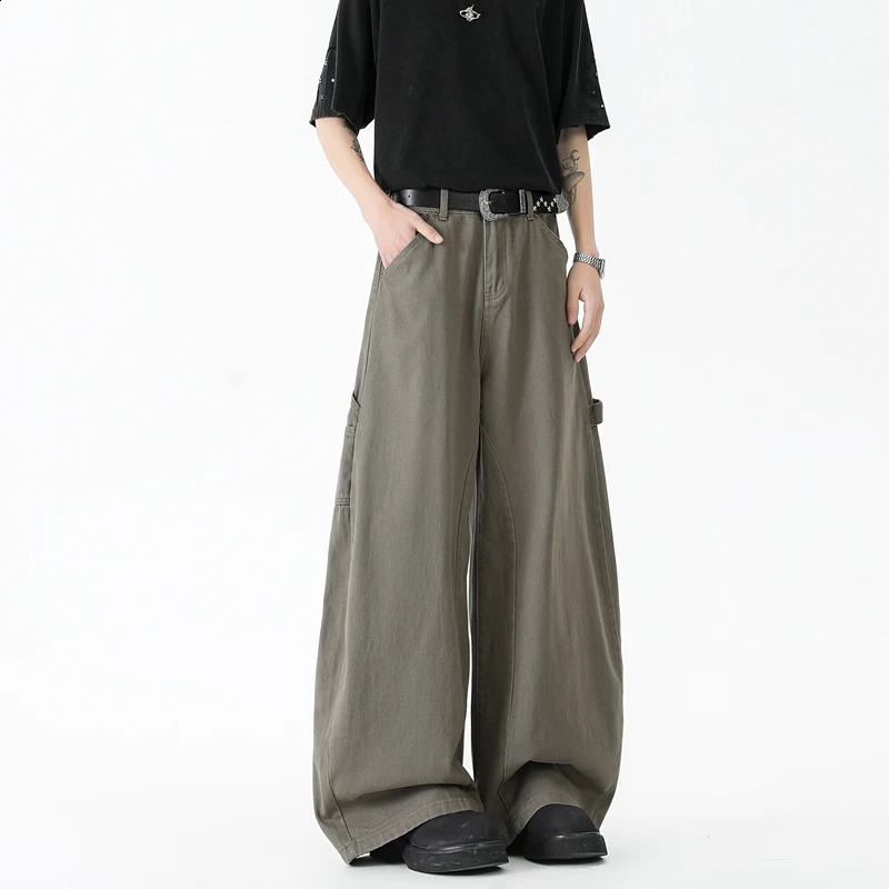 25 mens Brown Y2k Cargo Jeans Baggy Harajuku 90s Denim Womens Trousers Vintage Jean Japanese 2000s Style oversize trend Pants 251018