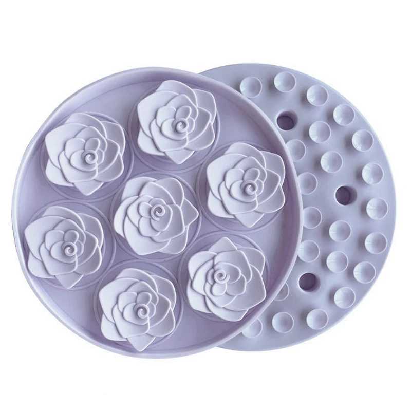 Pet supplies Dog Lick Mat with Suction Cups Slow Feeders Licking Pet Anxiety Pet Mat Rose Shape Slow Food Mat Y251023