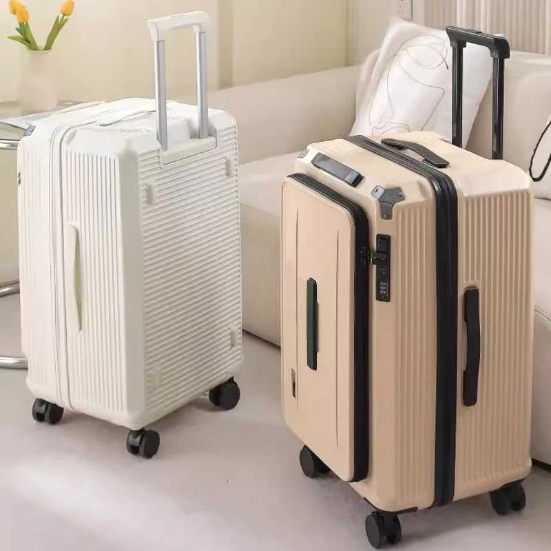 Expandable Suitcase NEW 28 inch Side Opening Large Deep Compartment FiveWheel Travel Suitcase Thickened 20inch CarryOn LuggageW251024