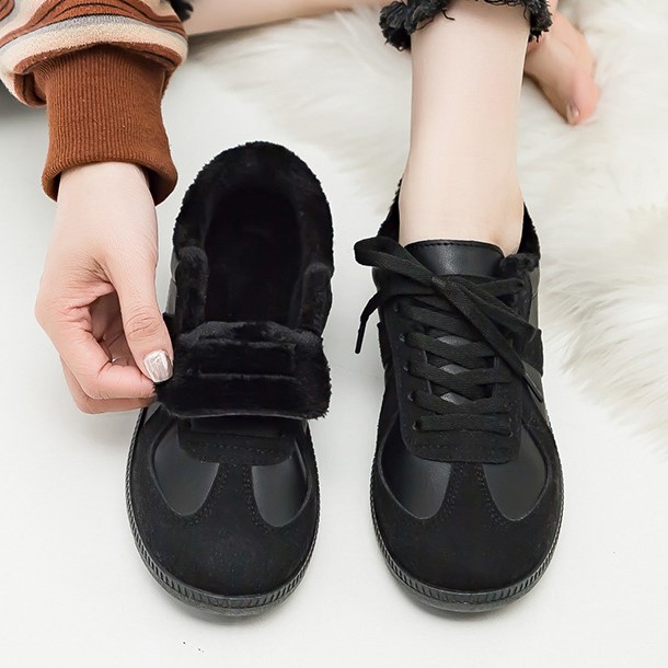 2025 free shipping autumn winter new designer shoes Genuine Leather Casual Sports Shoes German Training Women's Shoes Fleece-Lined Thickened Wint