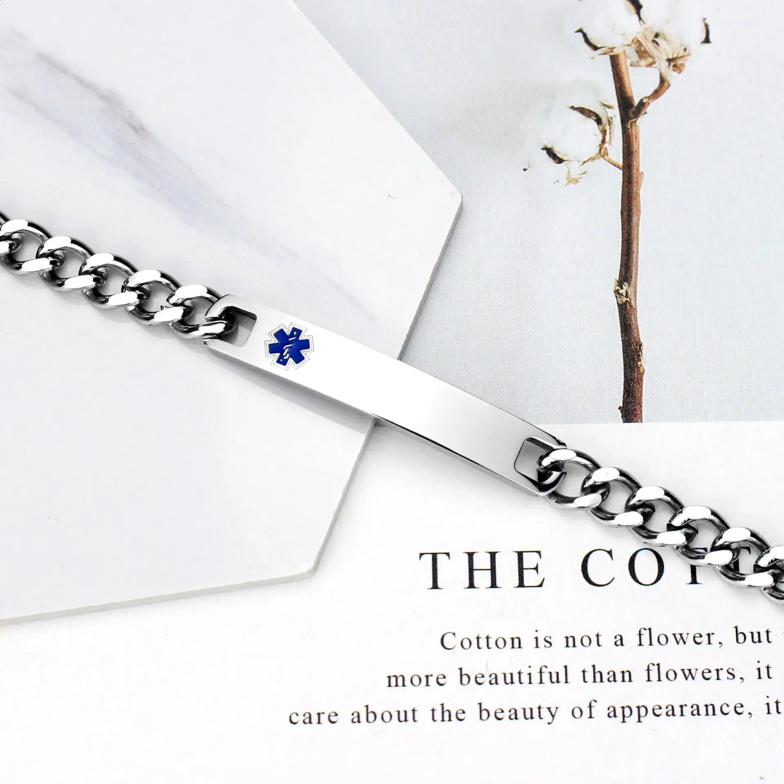 Stainless Steel Warning Bracelet Customized Emergency ID Information Free Engraved Couple Adjustable Bangles 251014