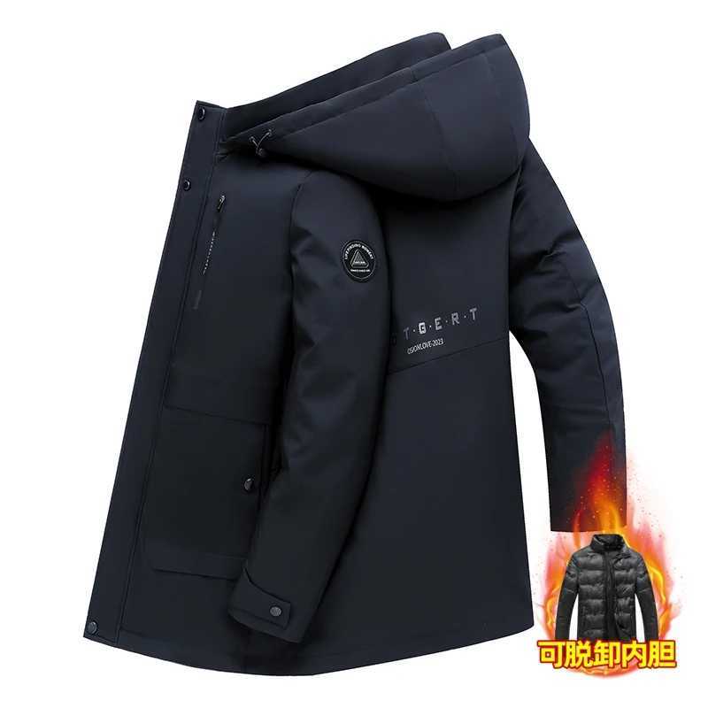 Men Outdoor Thick Warm Down Jacket 20 Degree Winter Parkas Male White Down Jacket Hooded Padded Snow Coat Oversize Z251024