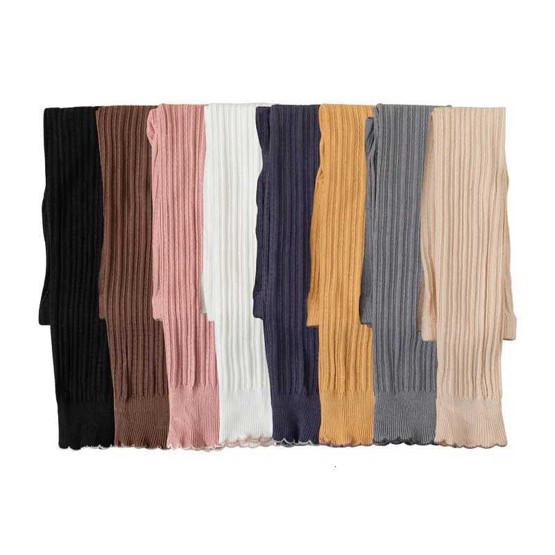 Spring Autumn Baby Girls Stretch Tight Leggings Cotton Solid Ruffle Ribbed Toddler Kid Pants For 0 to 12 YearsT251024