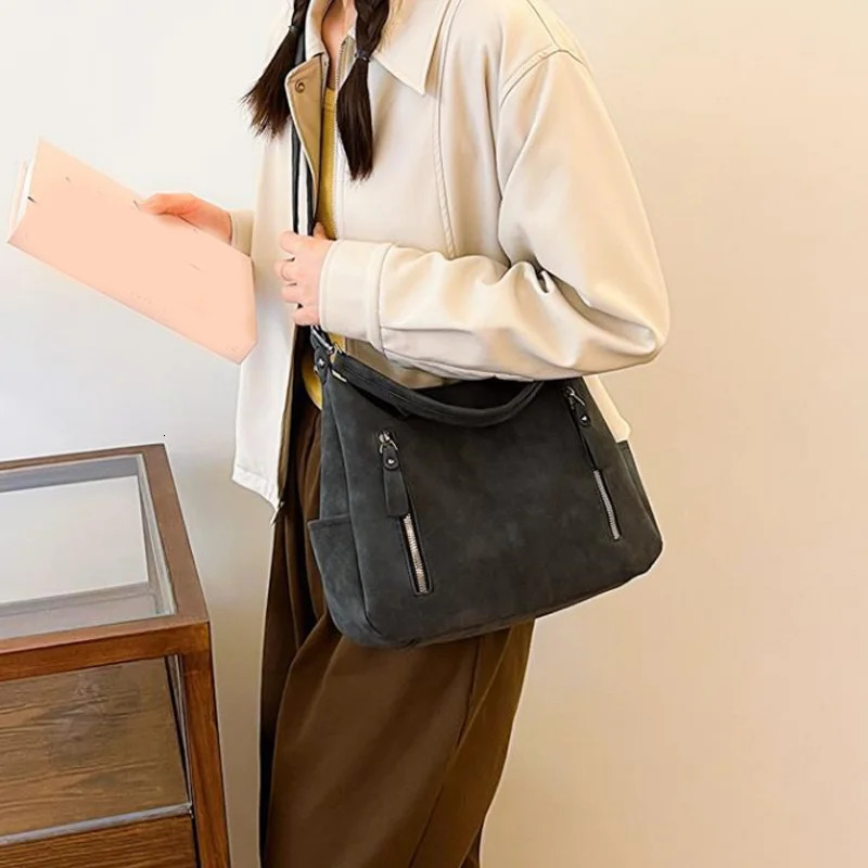 er Leather Female Side Bags Retro Shoulder Bag for Women Handbag Casual Ladies Large Capacity Tote Bag 251023