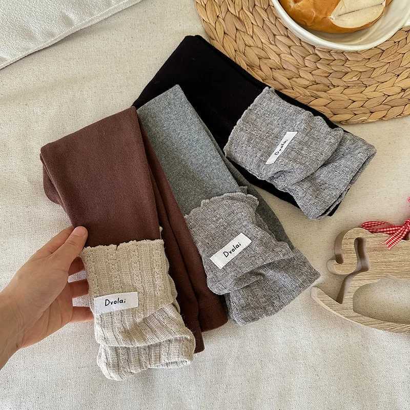Girls Sweet Autumn New Childrens Korean Style Allmatching Western Style Splicing Bottoming Casual PantsT251024