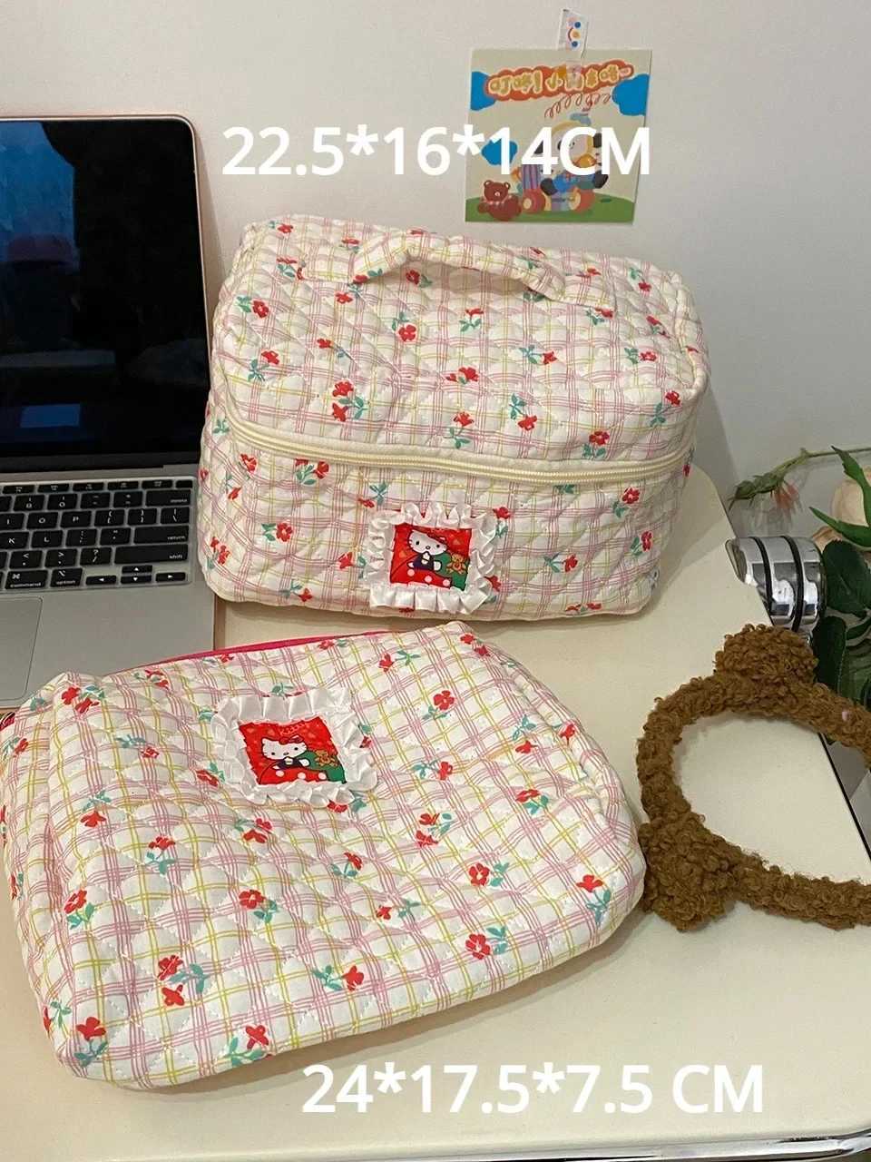 Women Cute Large Capacity Cat Prints Makeup Bag Ladies Instagram Travel Portable Toilet Bag Student Pen CaseT251024