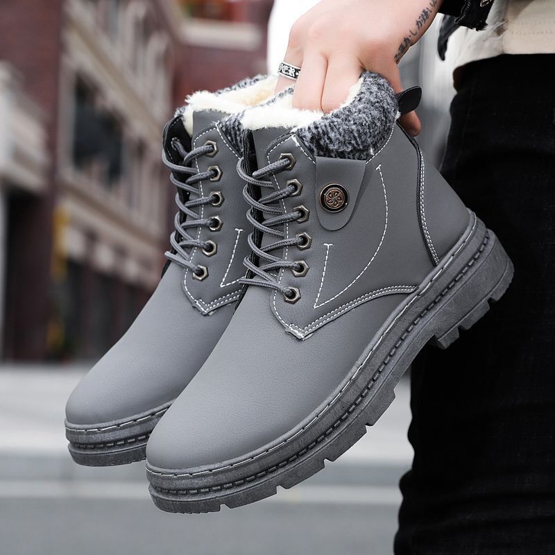Men's designer fashionable winter outdoor cotton slippers, new waterproof sliding cover, thickened warm cotton shoes, women's snow boots