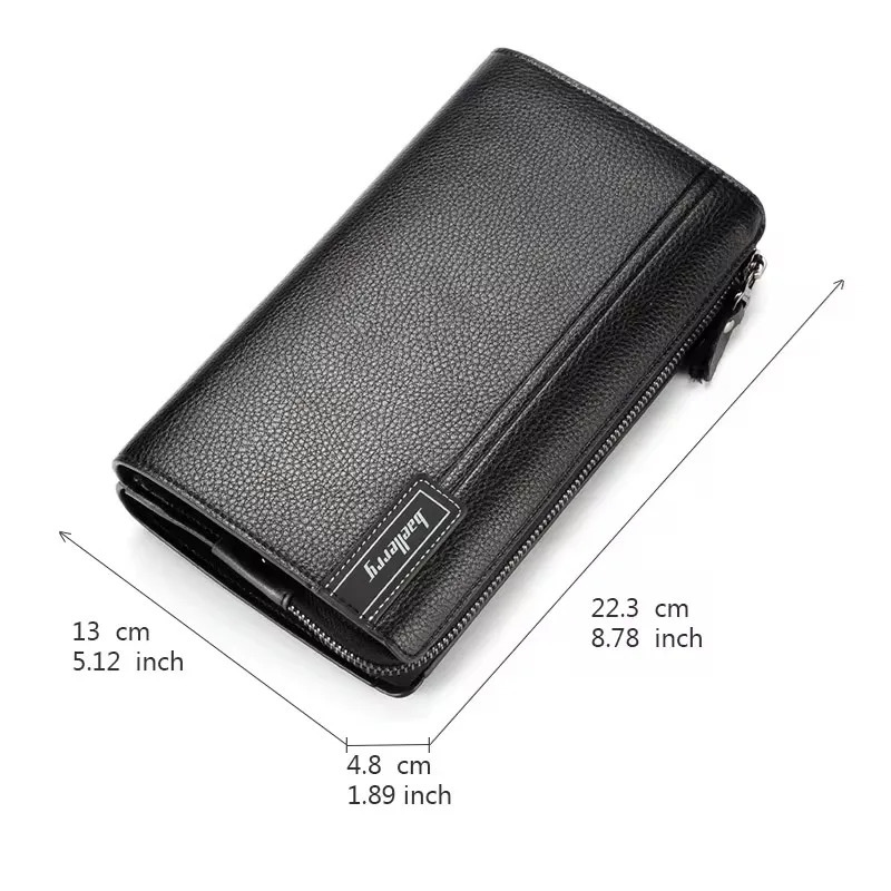 Baellerry Large Capacity Phone Pocket Men Wallets Handbag Card Holder Zipper Male Passport Case Mens Purses 251014
