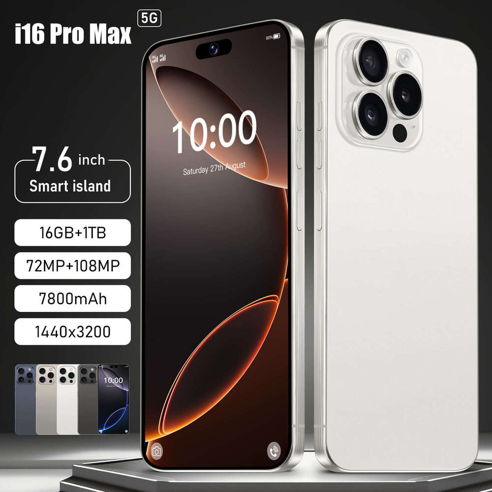 New I16 Pro Max Phone Inch GB True G All In One Metal Brushed Frame