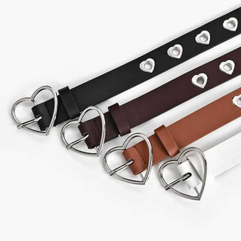 Heartshaped Hollowing Belt For Manwomen Punk Creative Fashionable Peachshaped Buckle Belt Pu Leathe Waistband Y2K Decoration W251024