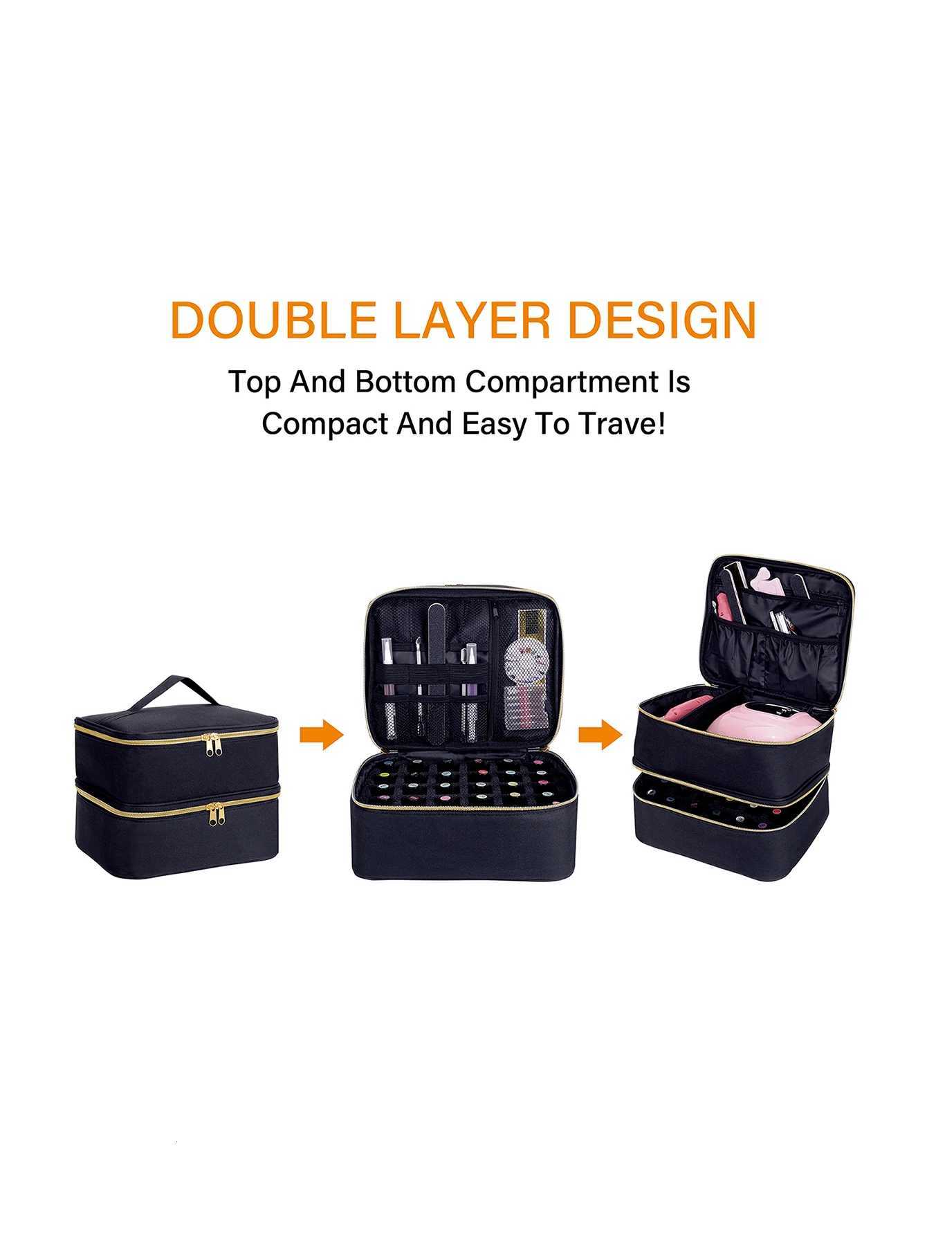 Nail polish organizer handheld doublelayer cosmetic storage tote bag for nail lovers can store nail tools nail polish gel dT251024