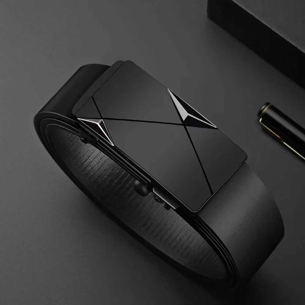 New Mens Automatic Buckle PU Belt Fashion Matching Mens Business Casual Belt Trendy Waist Accessories C251024