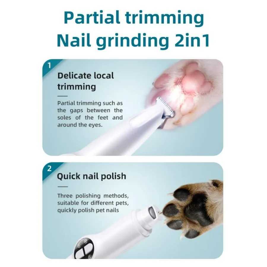 Cordless Electric Dog Paw Trimmer with Nail Grinder for Precise Grooming Low Noise Pet Grooming Kit Ideal for Trimming Nails H Z20251024